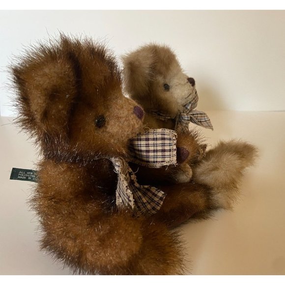 Unipak Design Two Brown Teddy Bears Stuffed  9" - Picture 3 of 12